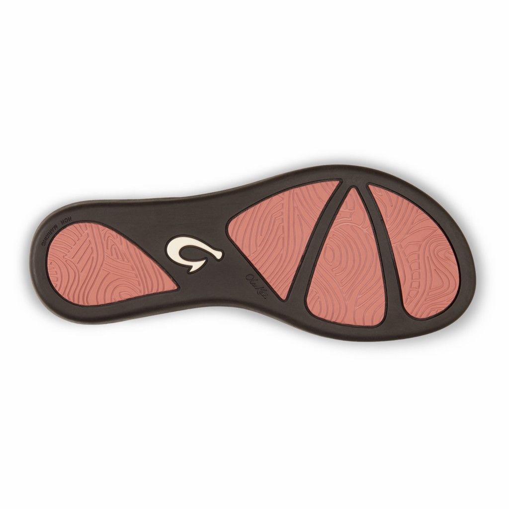 Olukai Women's Hoopio Leather Flip Flop - Copper / Dark Java US540-372